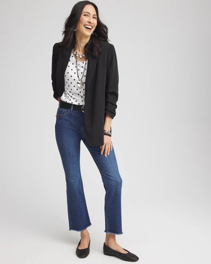 Chico's Polka-Dot Slub Scoop-Neck Tee