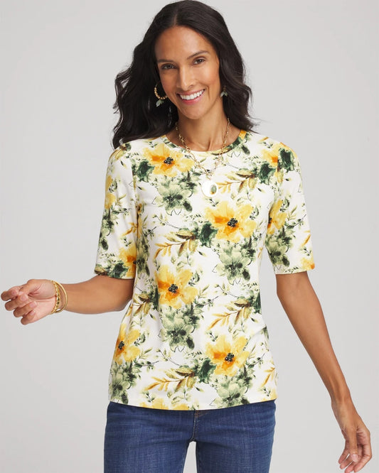 Chico's Touch of Cool™ Elbow-Sleeve Perfect Tee