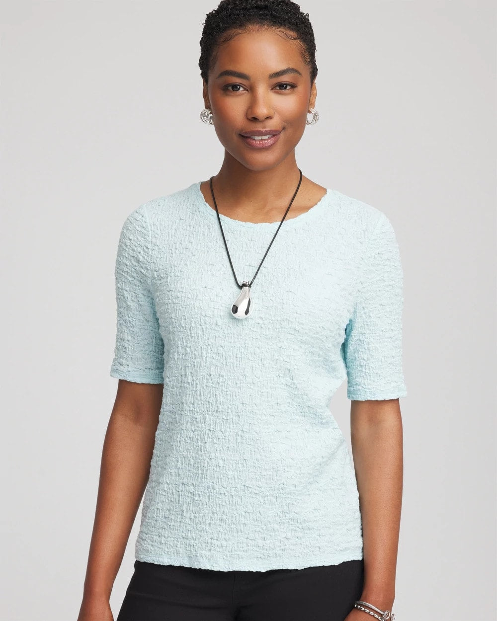 Chico's Textured Short-Sleeve Tee