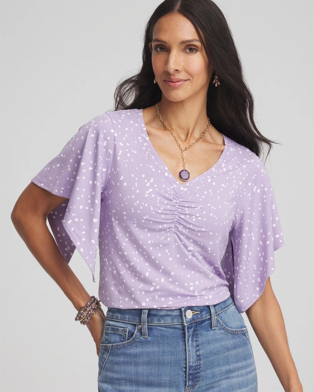 Chico's Touch of Cool™ Handkerchief-Sleeve V-Neck Tee