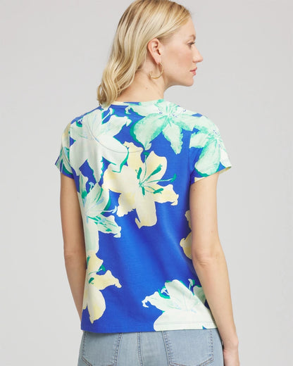 Chico's Floral Crewneck Perfect Tee