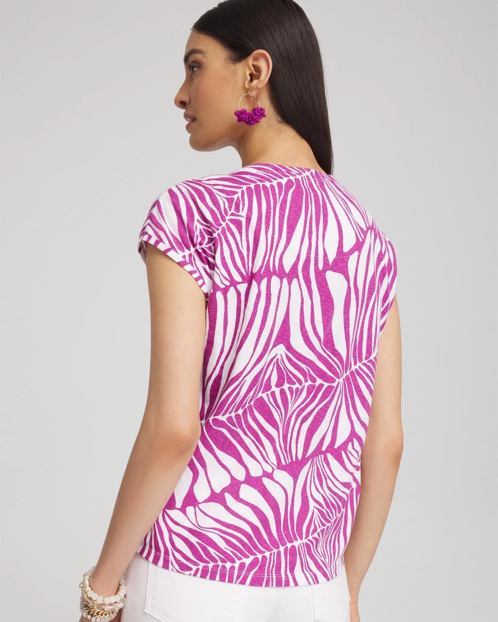 Chico's Jungle Inverted Knot Front Tee
