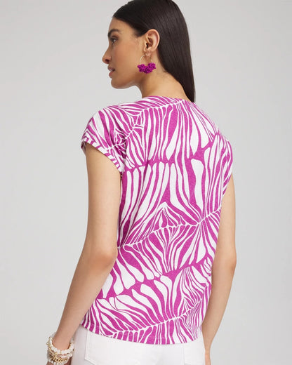 Chico's Jungle Inverted Knot Front Tee