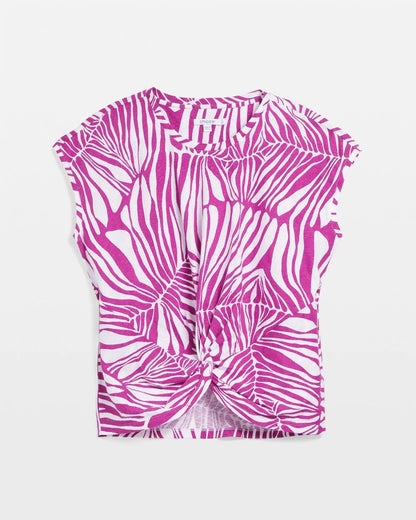 Chico's Jungle Inverted Knot Front Tee