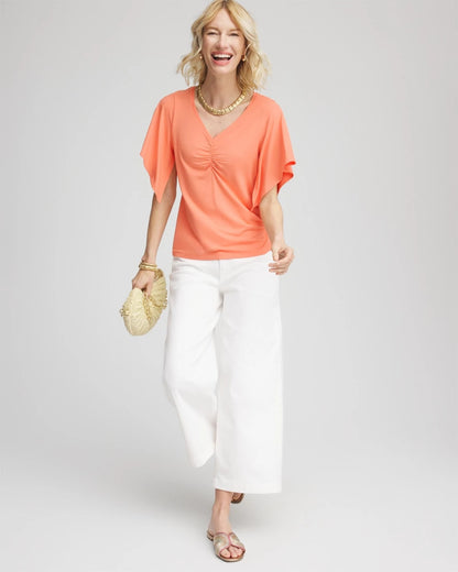 Chico's Touch of Cool™ Handkerchief-Sleeve V-Neck Tee