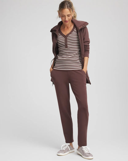 Chico's Zenergy® Ribbed Striped Henley Tee