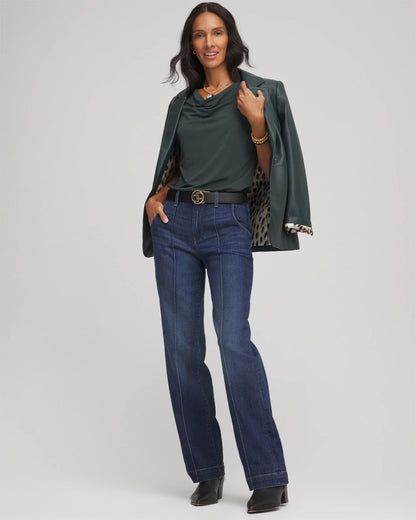Chico's Jersey Knit Cowlneck Tee