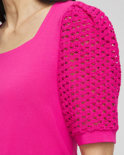 Chico's Touch of Cool™ Crochet Lace Square-Neck Tee