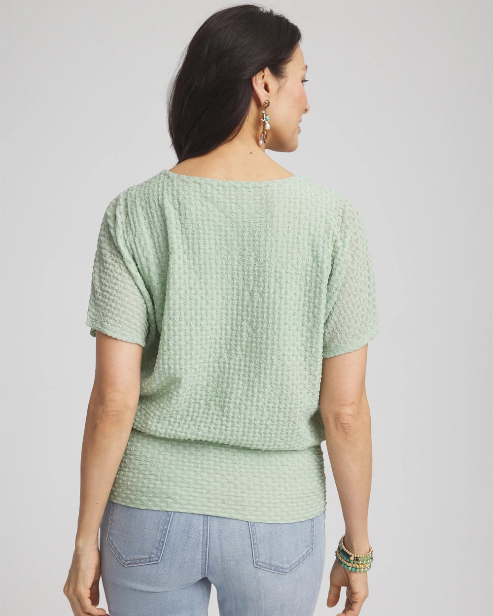Chico's Jacquard Banded Hem Top