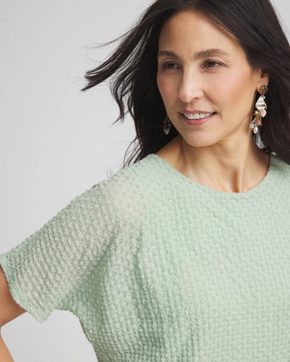 Chico's Jacquard Banded Hem Top