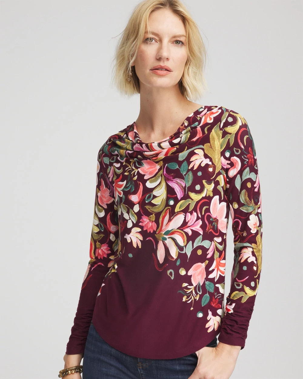 Chico's Touch of Cool™ Paisley Cowl Neck Tee