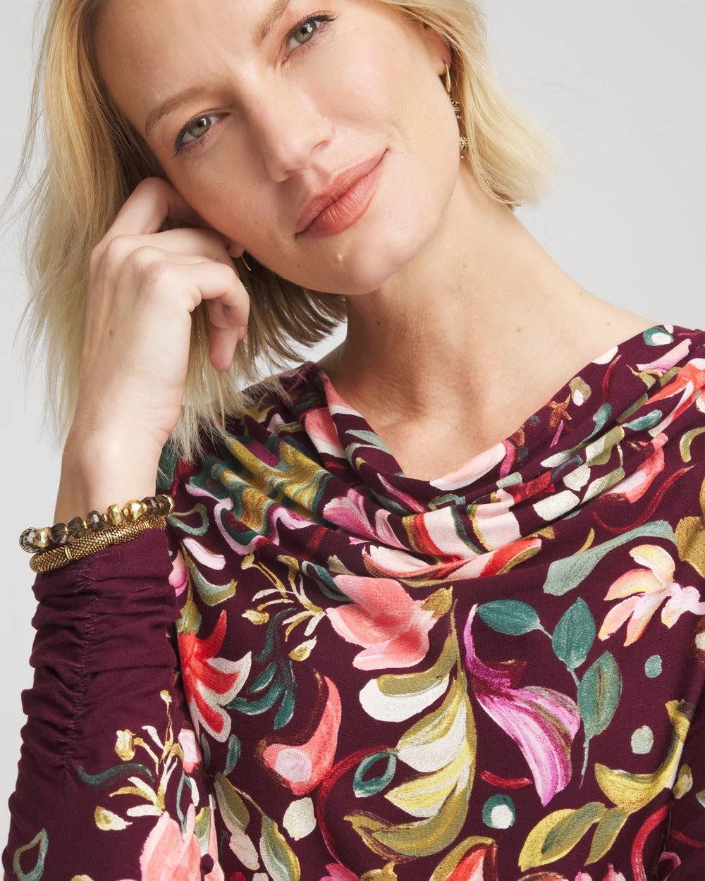 Chico's Touch of Cool™ Paisley Cowl Neck Tee