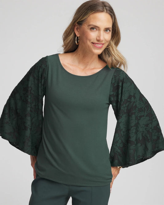 Chico's Touch of Cool™ Burnout Angel-Sleeved Top