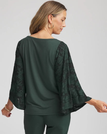 Chico's Touch of Cool™ Burnout Angel-Sleeved Top