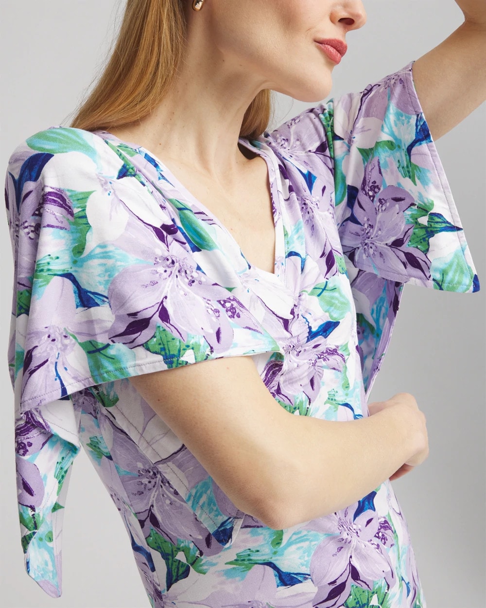 Chico's Touch of Cool™ Lily Handkerchief-Sleeve V-Neck Tee