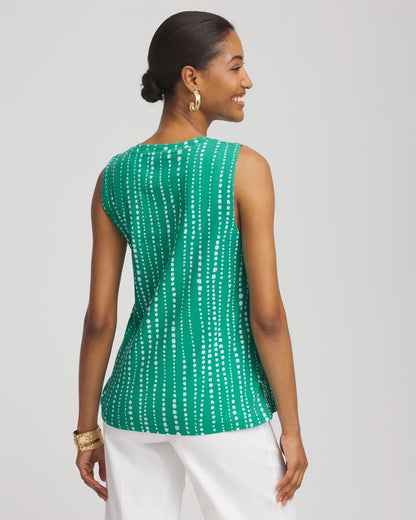 Chico's Polka-Dot Sleeveless V-Neck Tank