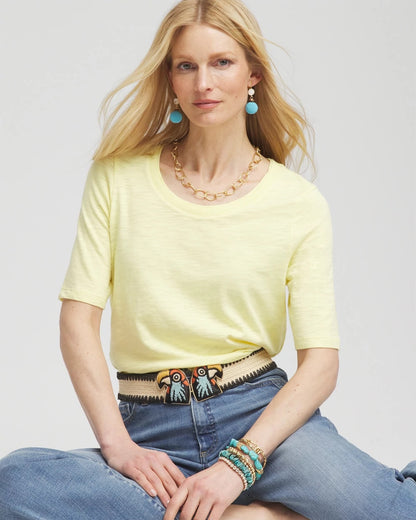 Chico's Slub Elbow-Sleeve Tee