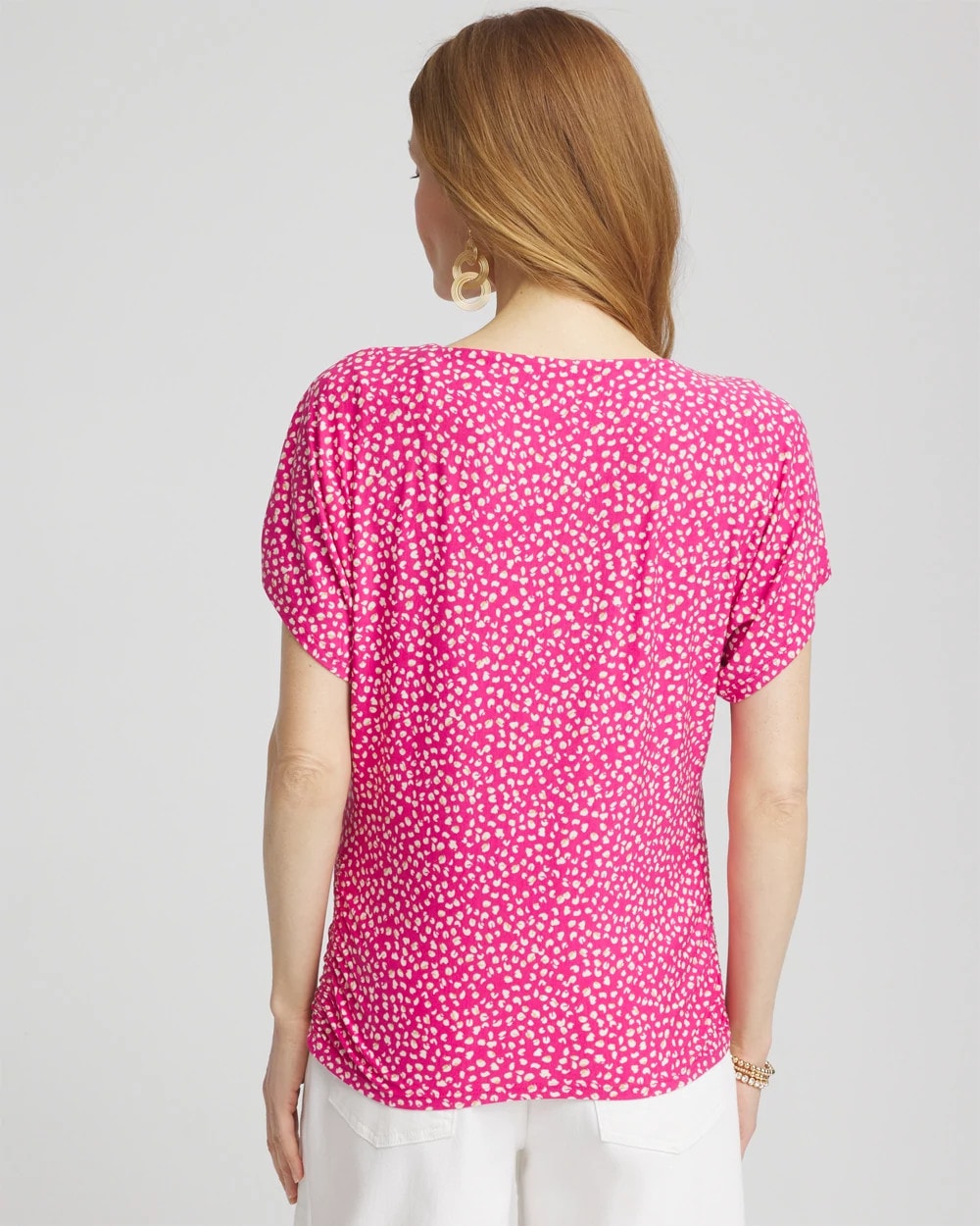 Chico's Touch of Cool™ Cheetah Ruched Banded Hem Top