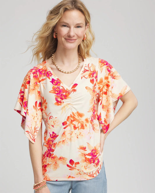 Chico's Touch of Cool™ Handkerchief-Sleeve V-Neck Tee