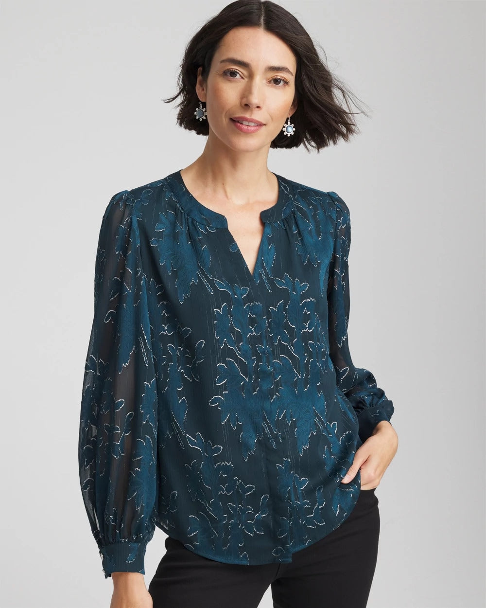 Chico's Novelty Texture Blouse