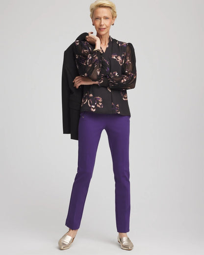 Chico's Fjord Flora Opaque Crepe Blouse