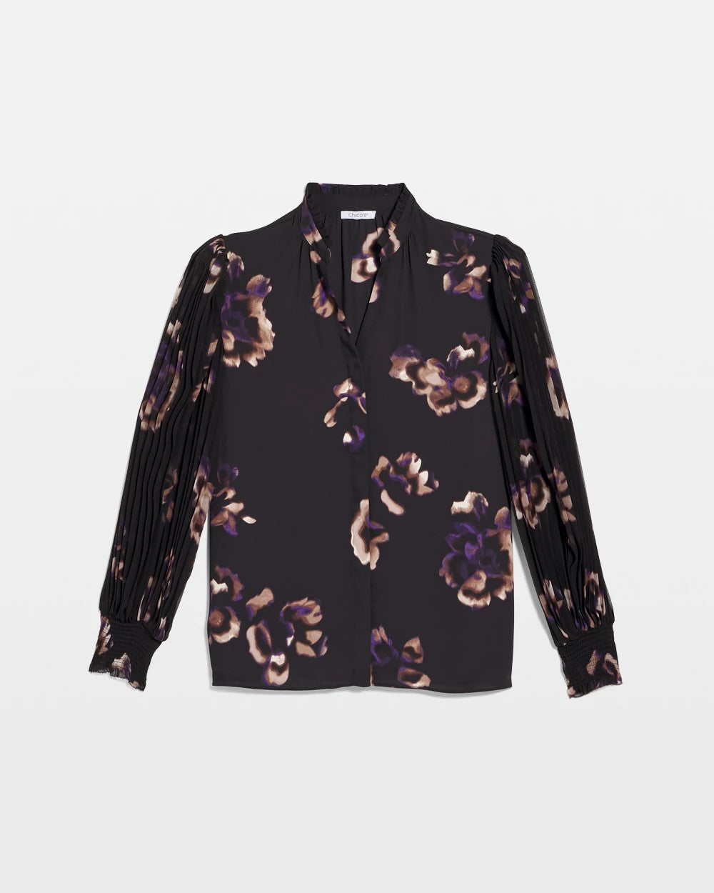 Chico's Fjord Flora Opaque Crepe Blouse