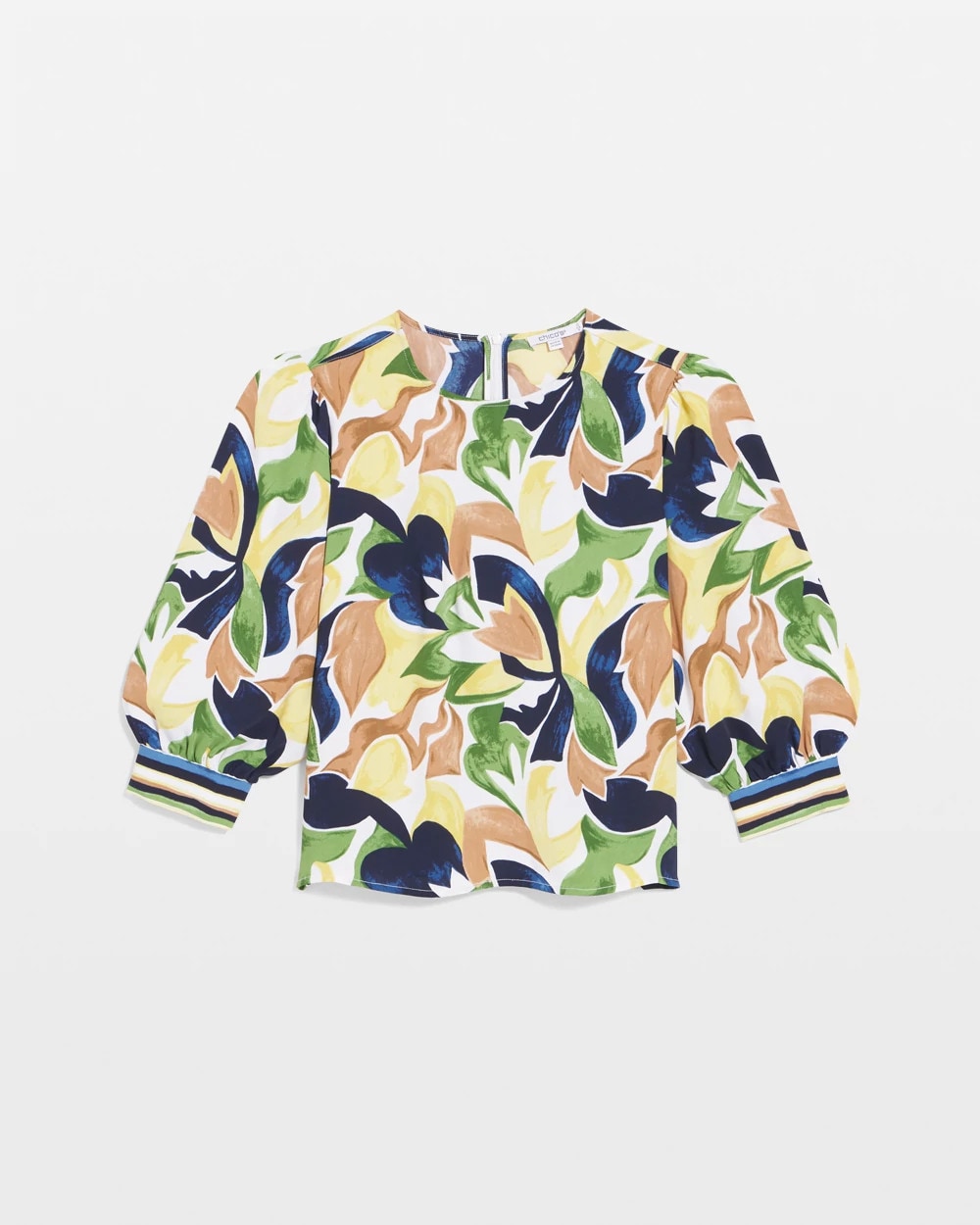 Chico's Mod Blooms Matte Satin Pullover