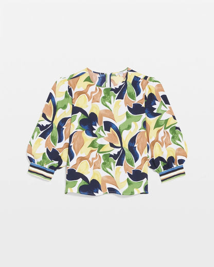 Chico's Mod Blooms Matte Satin Pullover