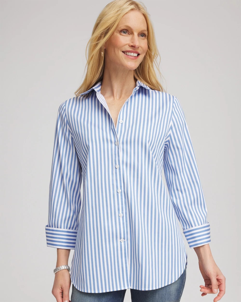 Chico's No Iron™ Stretch Striped Shirt