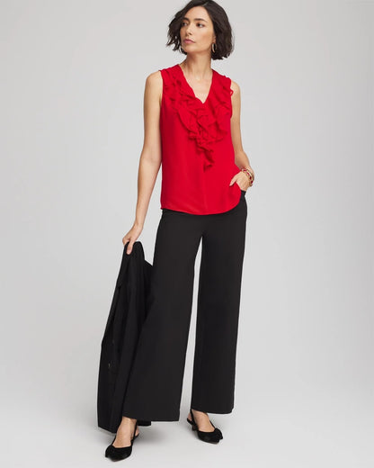 Chico's Satin Ruffle Tank