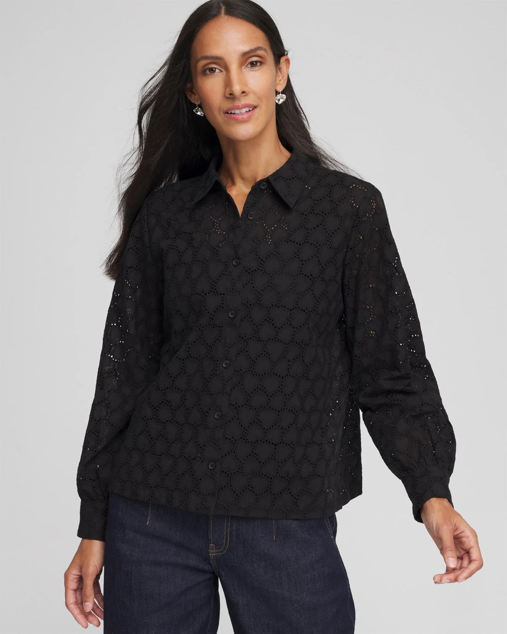 Chico's Heart Eyelet Shirt