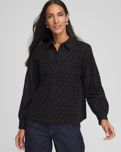 Chico's Heart Eyelet Shirt