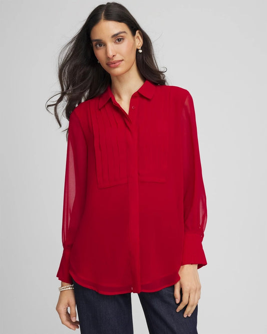 Chico's Pintuck Georgette Tunic