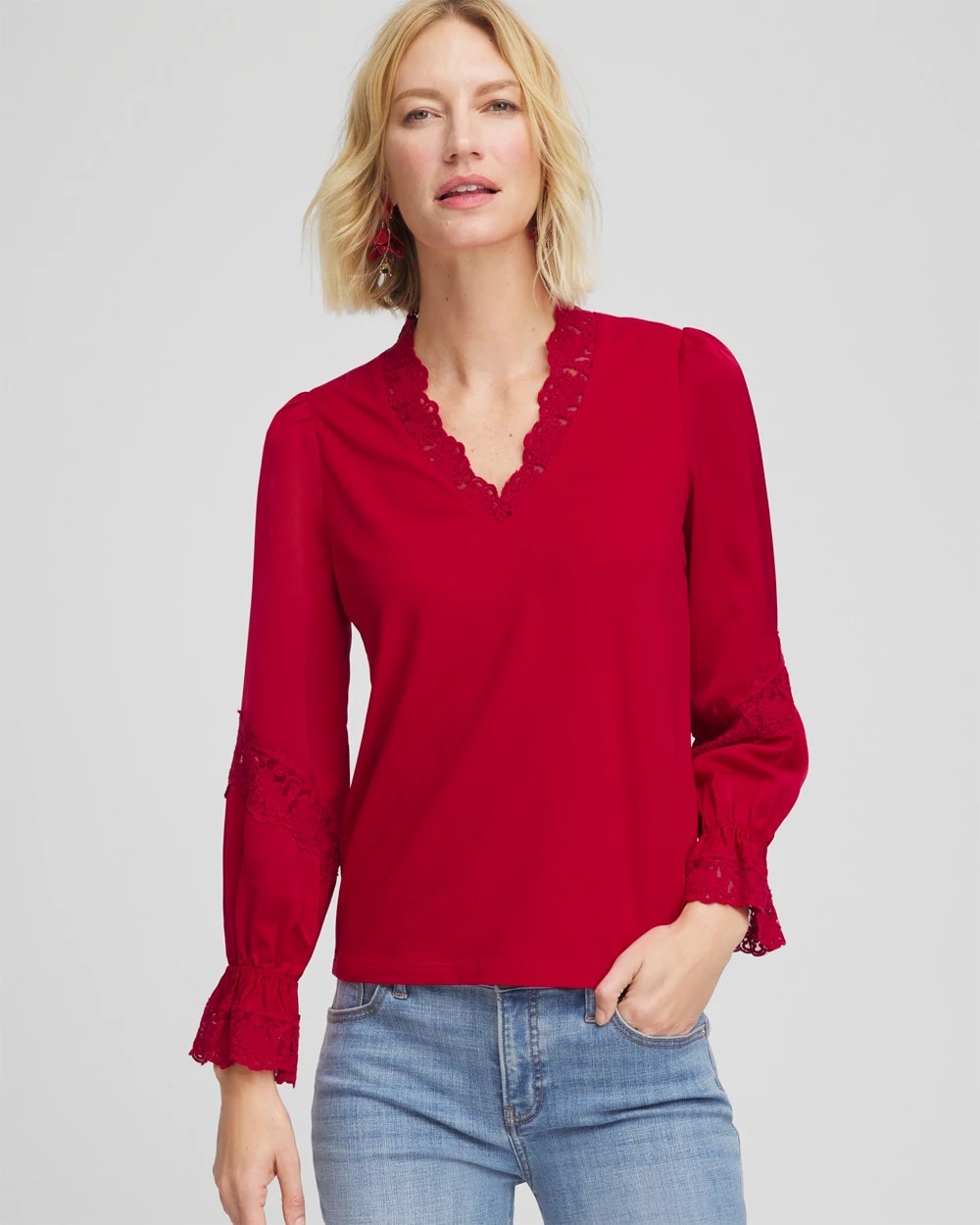 Chico's Lace V-Neck Top