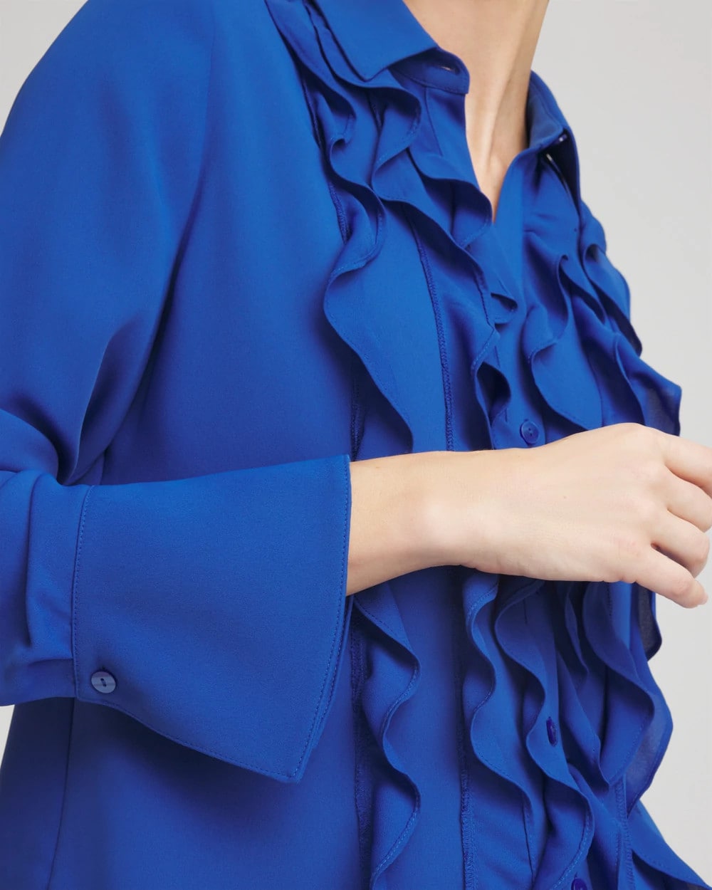 Chico's Ruffle-Trim Chiffon Blouse