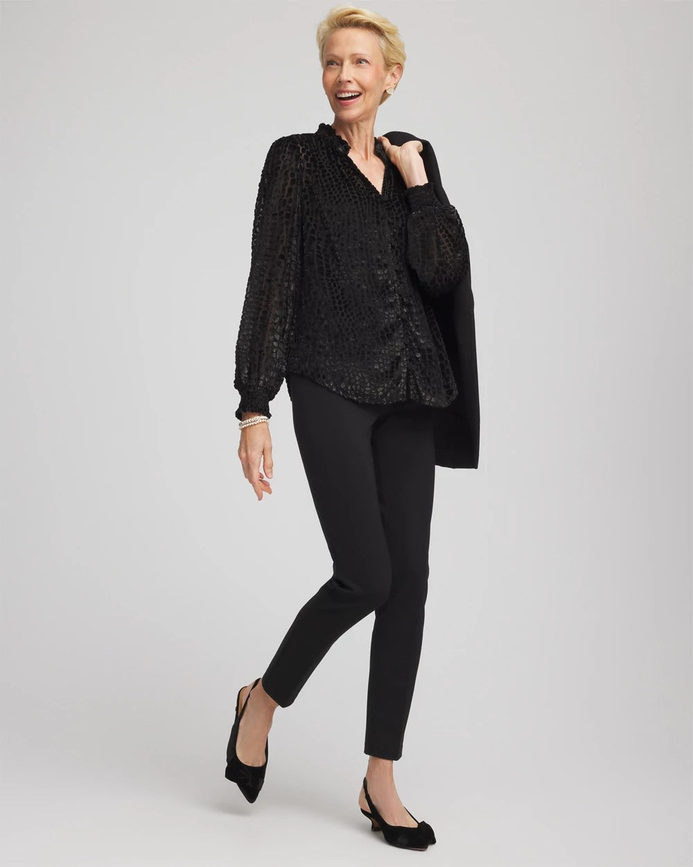 Chico's Burnout Velvet Blouse