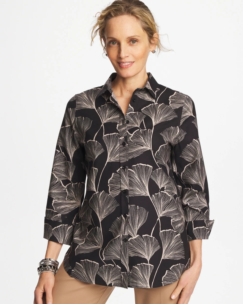 Chico's No Iron™ Stretch Ginkgo Glory Shirt