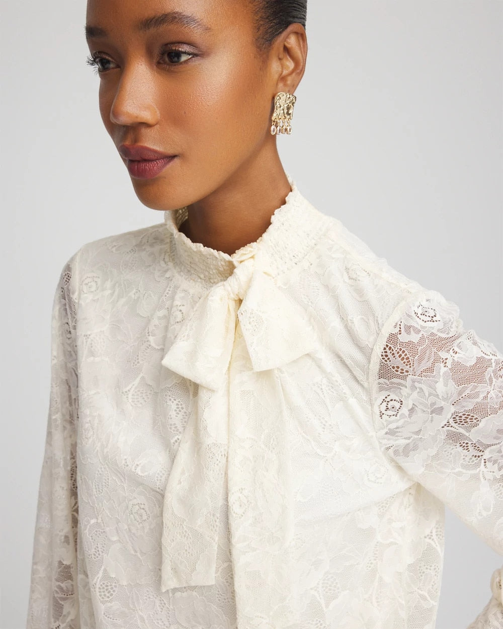 Chico's Tie-Neck Banded-Bottom Top