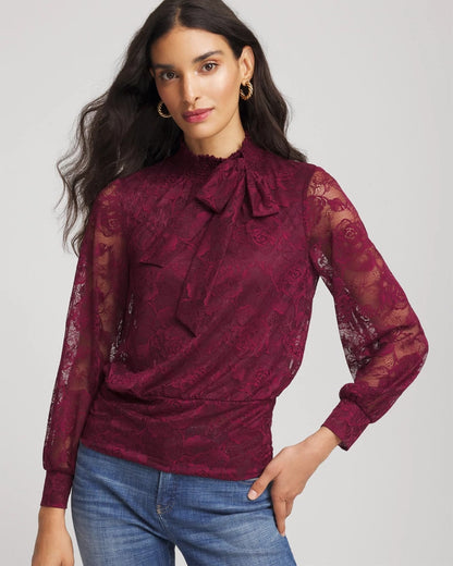 Chico's Tie-Neck Banded-Bottom Top