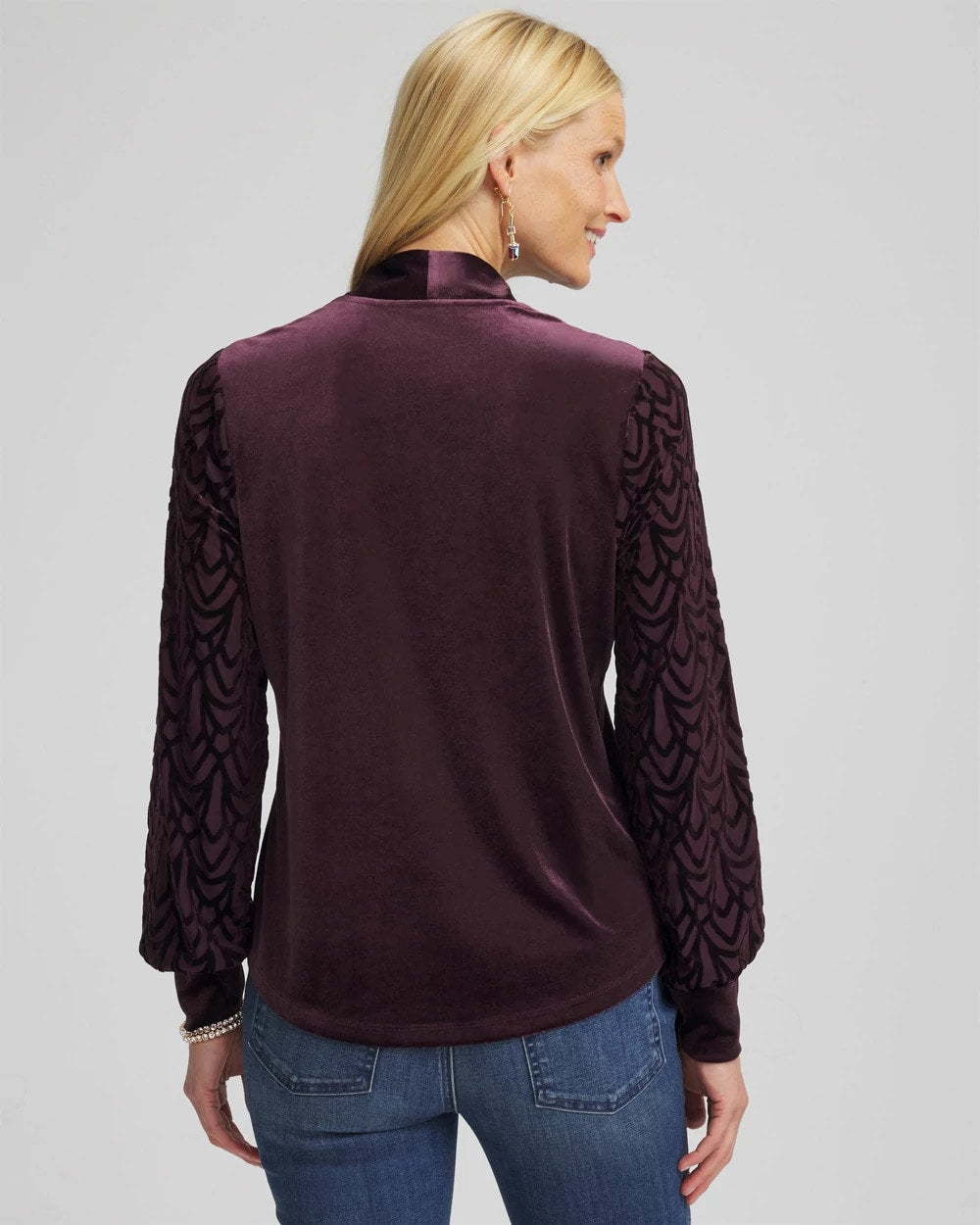 Chico's Art Deco Velvet Burnout Top