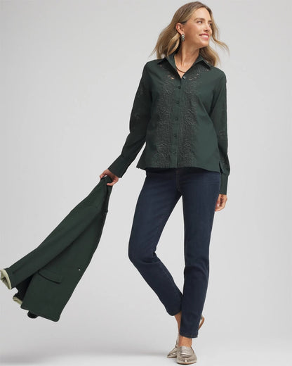 Chico's Lace Cotton Voile Shirt