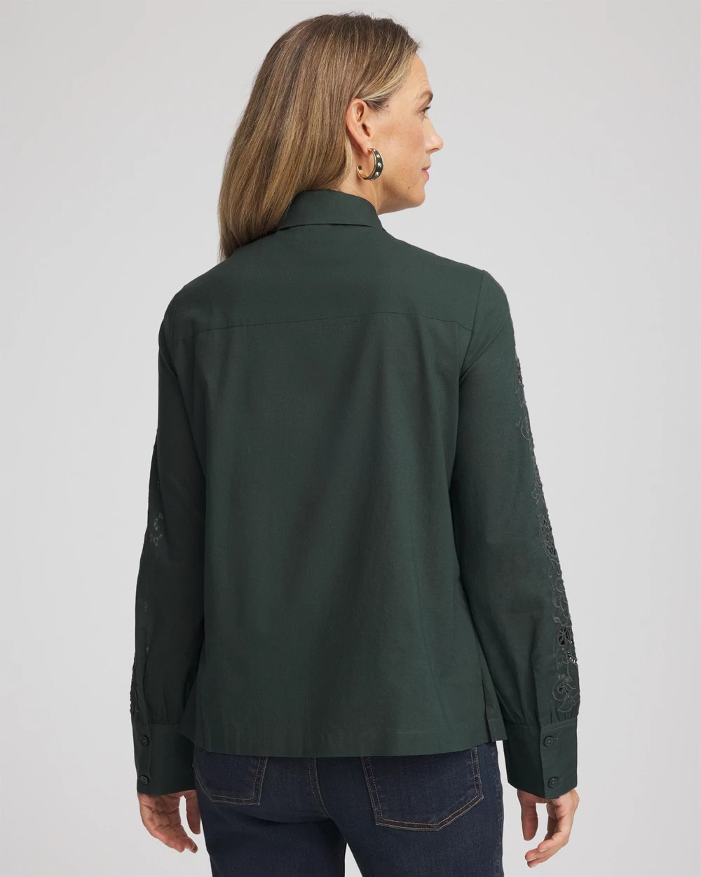 Chico's Lace Cotton Voile Shirt
