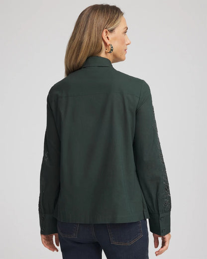 Chico's Lace Cotton Voile Shirt