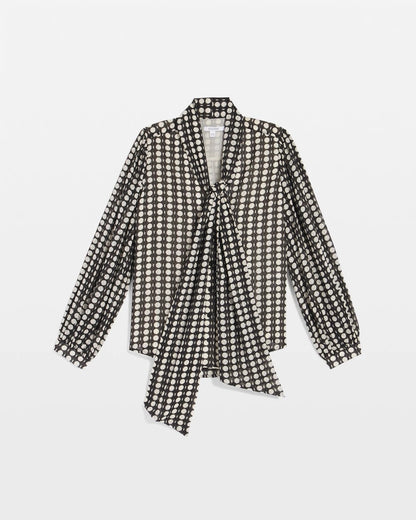 Chico's Clip-Dot Tie-Front Blouse