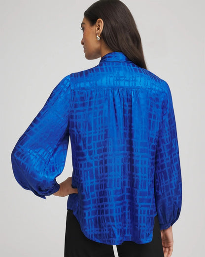 Chico's Jacquard Tie-Front Blouse