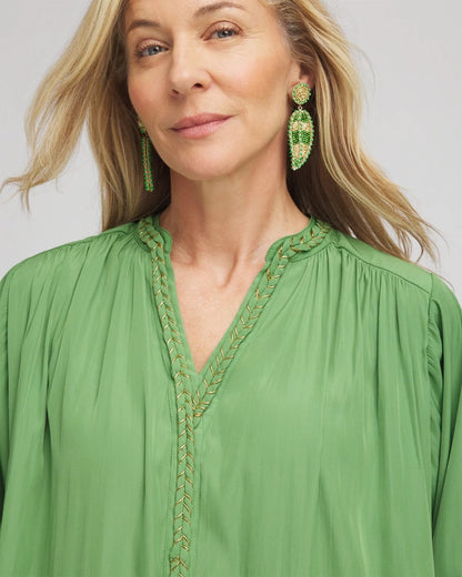 Chico's Braided Batwing Blouse