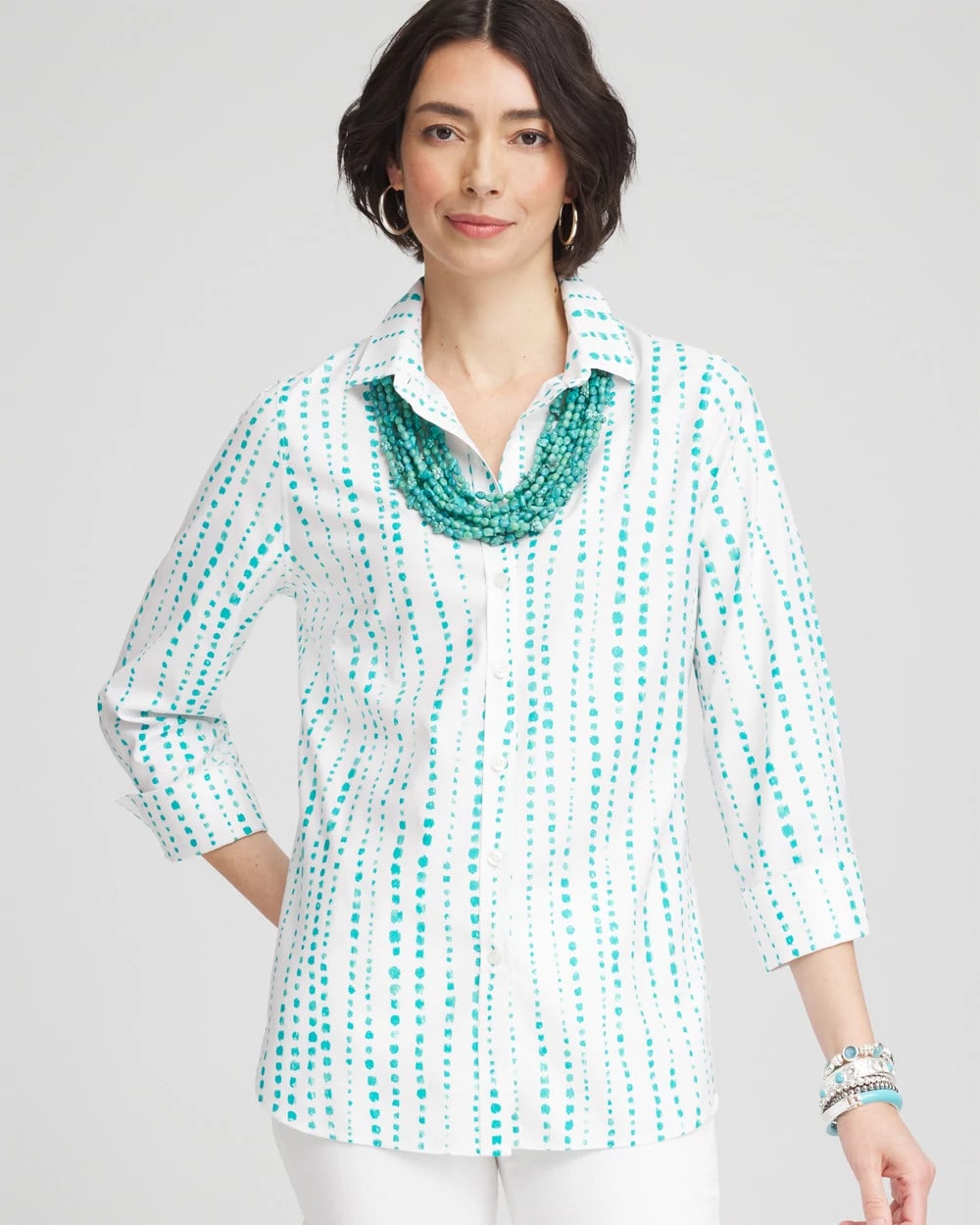 Chico's No Iron™ Sateen Bubble Print Shirt