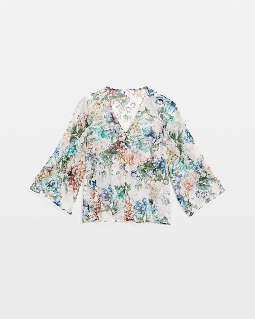 Chico's Georgette Ruffled V-Neck Blouse