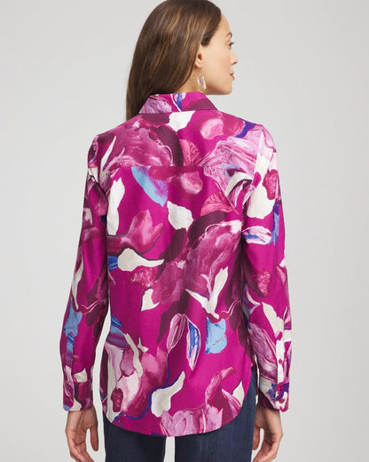 Chico's No Iron™ Floral-Paint-Print Shirt