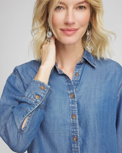 Chico's Tencel™ Cropped Denim Shirt